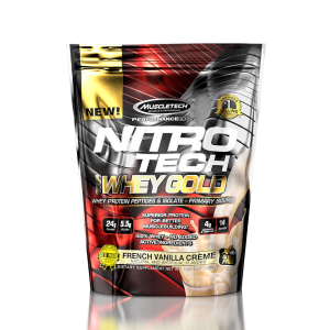Muscletech - nitro tech 100% whey gold - whey protein peptides & isolate - 1 lbs - 454 g